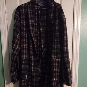 hotel spa  collection  plaid robe one size fits most